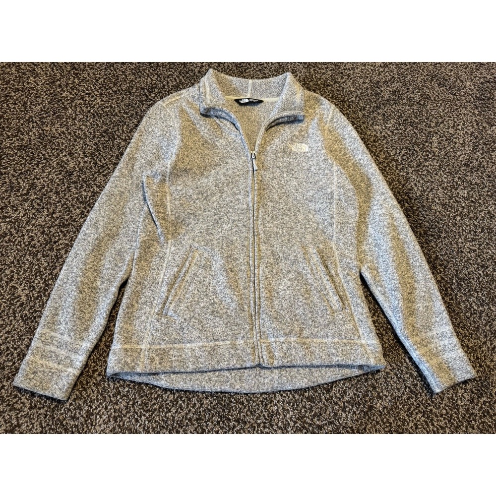 The North Face Full Zip Jacket Womens Large Heather Gray Sweatshirt